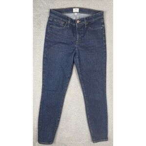 J Crew Toothpick Skinny Jeans Size 29 30x28 Dark Wash Blue Denim Stretch